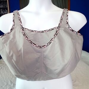 Glamorise Elite Performance No-Bounce Cami Wirefree Sports Bra 46F 1066 Gray